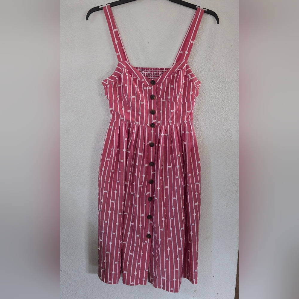 Maeve Striped Pink Midi Dress - Picture 3 of 7
